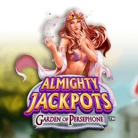 Almighty Jackpots: Garden of Persephone online game logo by Novomatic on blazespins.eu.com