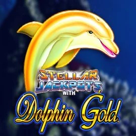 Dolphin Gold with Stellar Jackpots slot visual from Lightning Box Game available on blazespins.eu.com